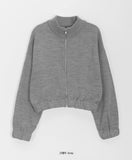 Kenfeed Cropped Knit Zip-Up Cardigan