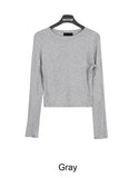 Lean ribbed cropped long-sleeved t-shirt