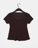 Shocker See-Through Cut Shirring Short Sleeve T-Shirt