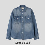 Mute Double Pocket Washed Denim Shirt