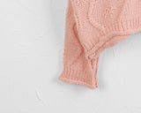 wave punching layered V-neck crop L/S KT