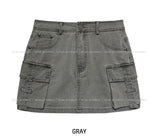 Vintage Fall-Up Cargo Mini Skirt