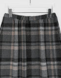 Notats banding check layered wool long skirt