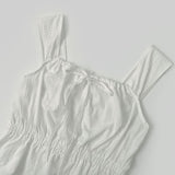 Purity Feminine Ribbon Sleeveless Blouse Vacation Look