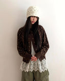 Vda Dot Color Matching Knit Cardigan