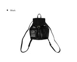Teoin Buckle Leather Pocket Mini Backpack