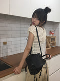 Melville Dot Wrinkle Puff Short Sleeve Blouse