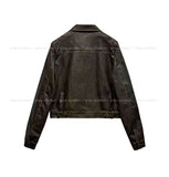 Snug Vintage Cropped Leather Jacket