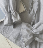 Aper Stripe Frill Blouse