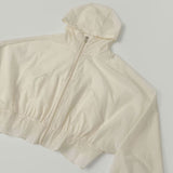 See-through High-Neck Lovely Frill Crop Summer Windbreaker
