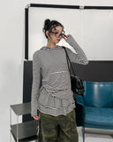 Berry Stripe Hood Flare Wrap Skirt Set