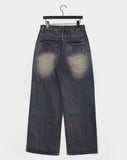 Shirtle Washing Blue Wide Denim Pants