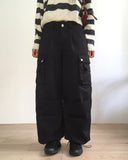 Zon Pintuck Wide Cargo Two-Way Cotton Pants