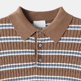 Bern Striped Collared Short Sleeve Knit