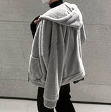Boa fleece hooded zip-up