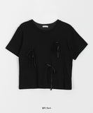 Cose Ribbon Cropped Short Sleeve Tee