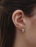 Ice Block Silver One-Touch Earrings S