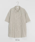 [unisex] Horim Stripe Over Short Sleeve Shirt