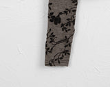 Zlin Paisley Velvet Flower Jacquard Wrap Long-Sleeved T-Shirt
