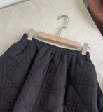 Radiant Banding Quilted Padding Long Skirt