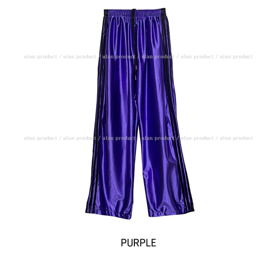 【U LAN】Glossy foil track pants 0002_d511be61-c983-4921-afcf-