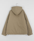 [unisex] Monaki two-way string color matching hood over padding jumper