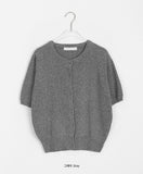 Latma Color Round Short Sleeve Crop Knit Cardigan