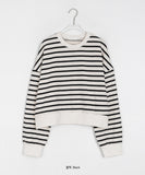 Jaycoo Crop Stripe Sweatshirt