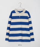 Chopin stripe collar long sleeve tee