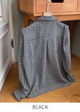 [MADE] Plaid chiffon jacquard check blouse