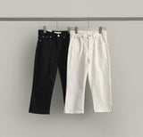 Hem Side Slit Capri Span Cotton Pants