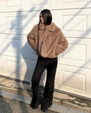Sevin Collar Two-Tone Fur Jacket
