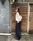 Pramer Basic V-neck Loose Fit Long Sleeve Knit