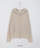 [unisex] Two Way Summer See-Through Knit Hood Zip-Up