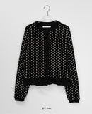 Memini Frill Dot Round Cardigan