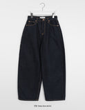 Marudi pocket embroidered brushed wide denim pants