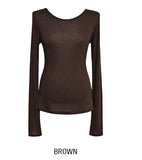 [U-BASIC] Deer see-through layered tencel long sleeves