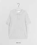 [Unisex] Monmock Cable Collar Over Short Sleeve Knit
