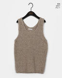 Kizen Wool Boucle Sleeveless Layered Vest Knit Mini One Piece