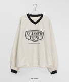 Sieming V-Neck Lettering Over Sweatshirt