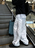 Oblique side zipper nylon pants