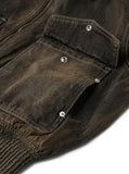 Vintage washed balloon collar denim jacket