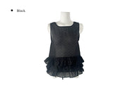 Seonu Dot See-through Layered Ribbon Sleeveless Blouse