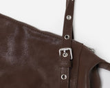 Sea Eyelet Leather Shoulder Bag