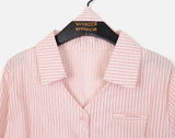 Tipe Geek Chic Preppy Striped Tie Set Shirt