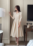 Rebbe Jacquard Collar Pleated One Piece (Belt set)