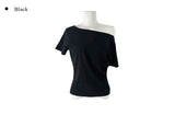 Demp One Shoulder Off Short Sleeve Loose Fit T-Shirt