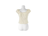 Muto Punching Ribbon Short Sleeve Blouse