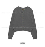 [U-BASIC] Woody Semi-Crop Round Cardigan