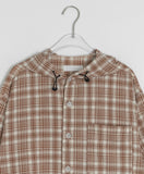[unisex] Imeo Check Short Sleeve Hood Shirt